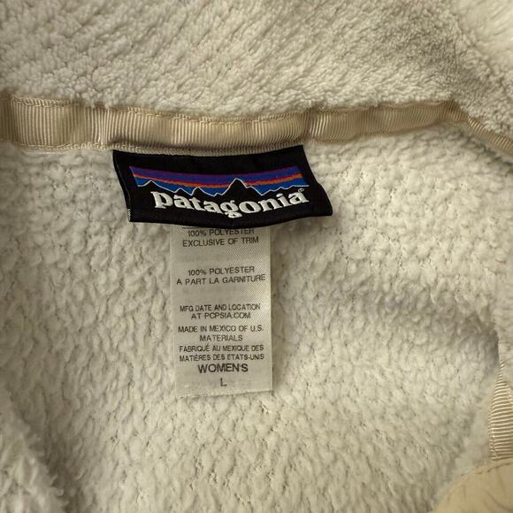 Patagonia Women’s Synchilla Snap-T Fleece Pullover Jacket Off White Quarter Snap - Picture 4 of 4